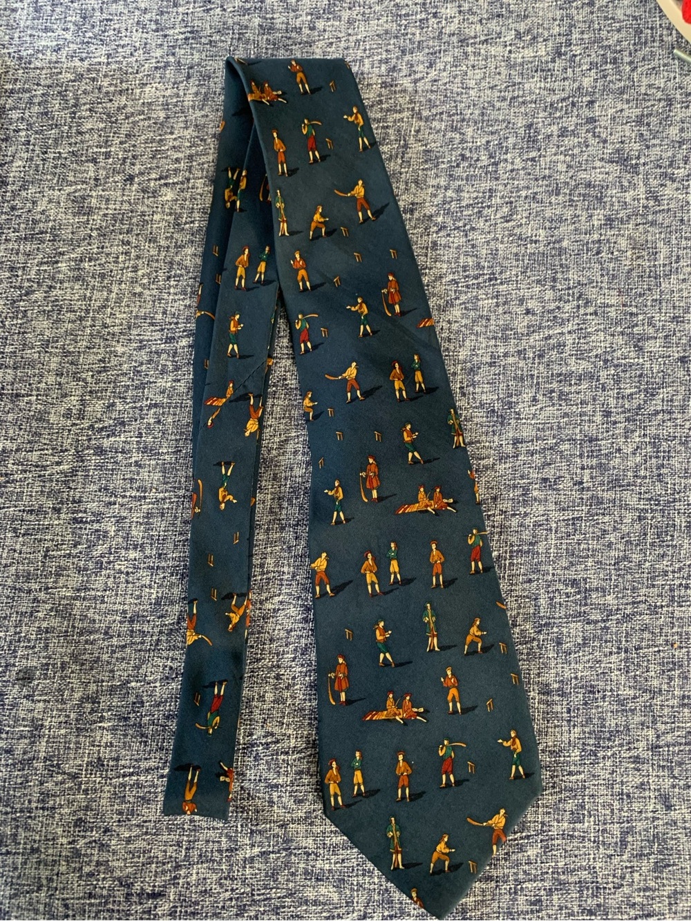 Vintage Salvatore Ferragamo Silk Tie Shakespearean Men Pattern